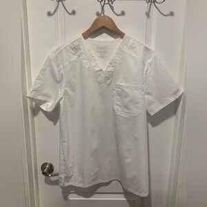 Cherokee White V-Neck Scrubs Set